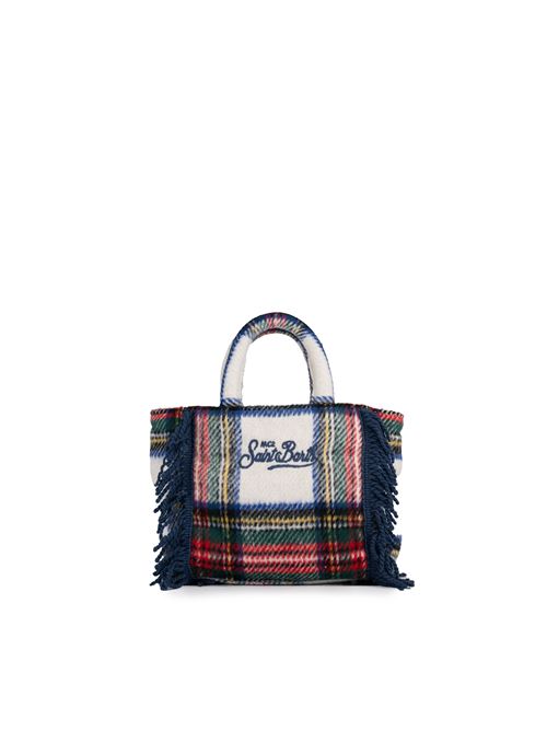 Borsa Vanity Mini Tartan blu bianco Mc2 Saint Barth | VANITY MINI W01454G TARTAN 1061 EMB